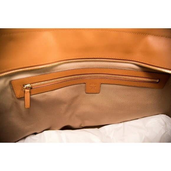 MCM Anya Baby Pink Visetos Logo Stripe Large Tote Bag NWT - Picture 9 of 10